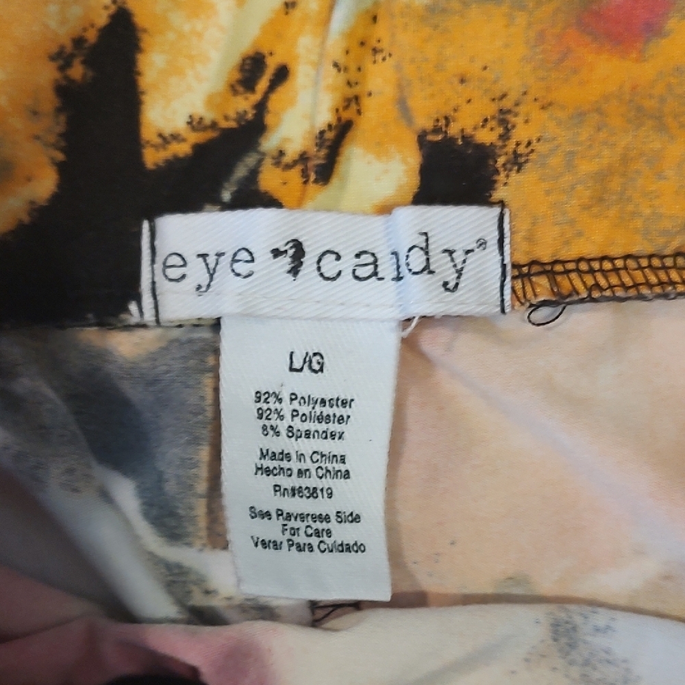 Eye Candy Multicolor Abstract Flared Pants Large - image 2